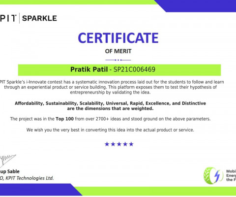 KPIT SPARKLE (Top 100 Project)