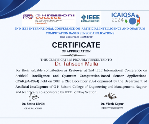 Reviewer in IEEE International Conference